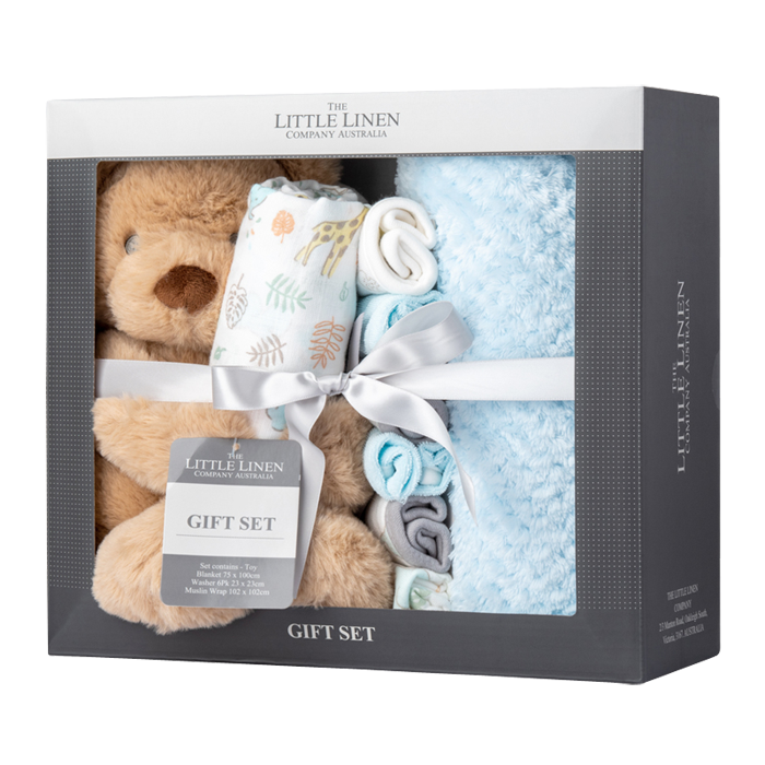Little Linen Boxed Gift Set - Safari Bear