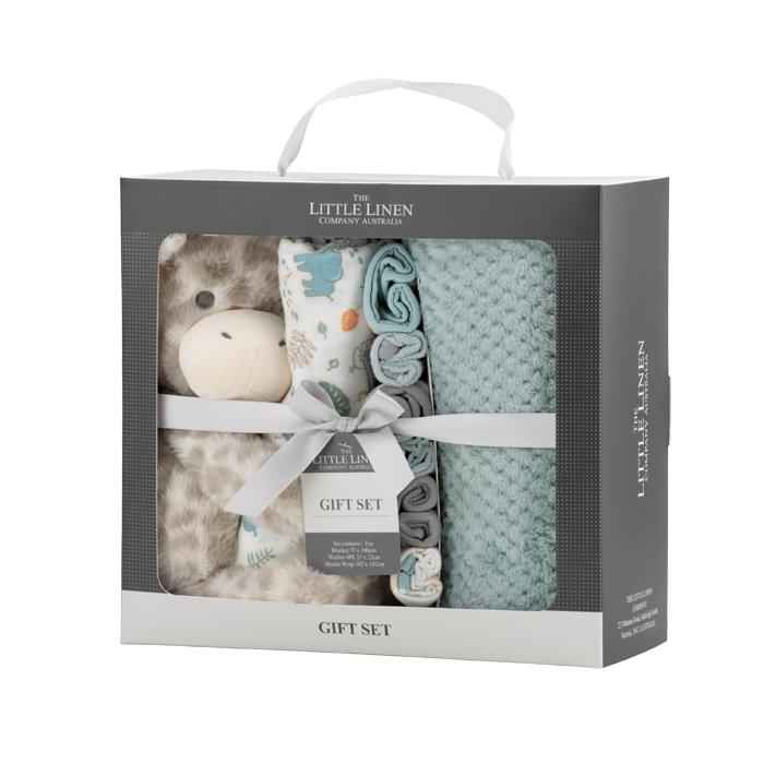 Little Linen Boxed Gift Set - Savannah Giraffe