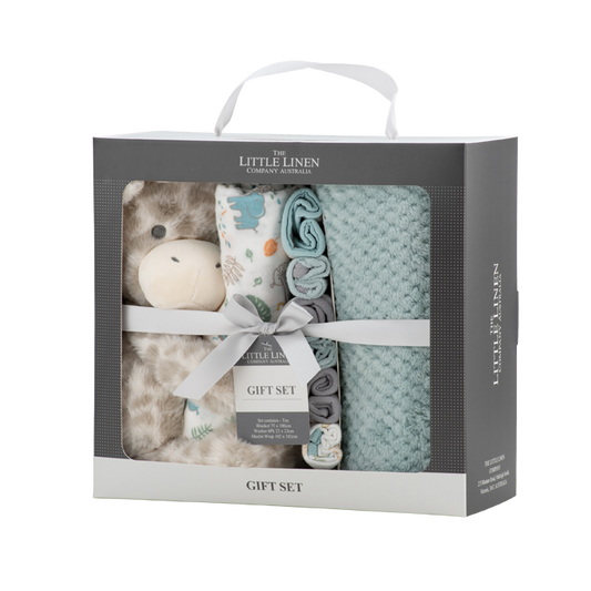 Little Linen Boxed Gift Set - Savannah Giraffe