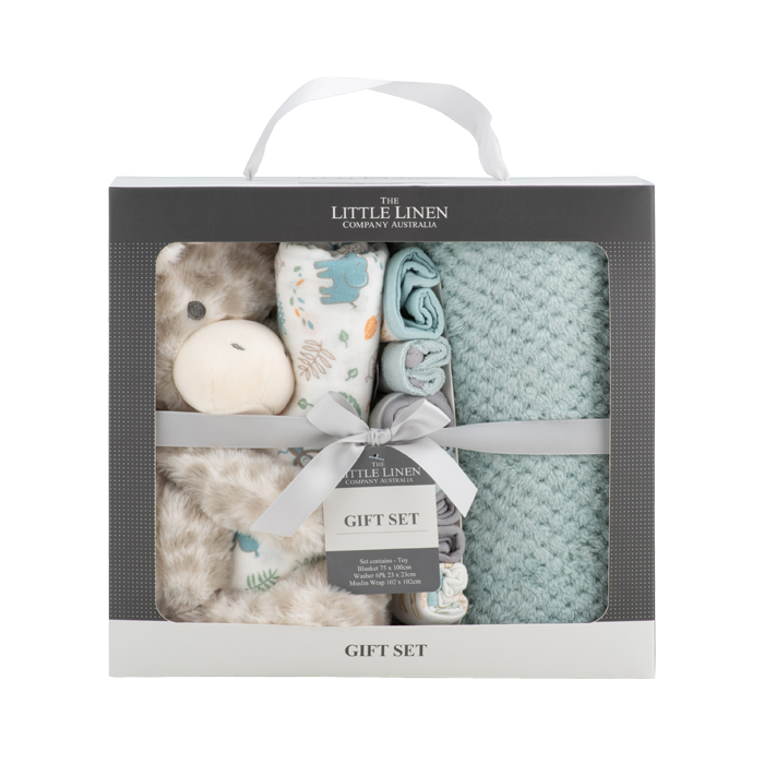 Little Linen Boxed Gift Set - Savannah Giraffe