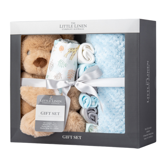 Little Linen Boxed Gift Set - Safari Bear